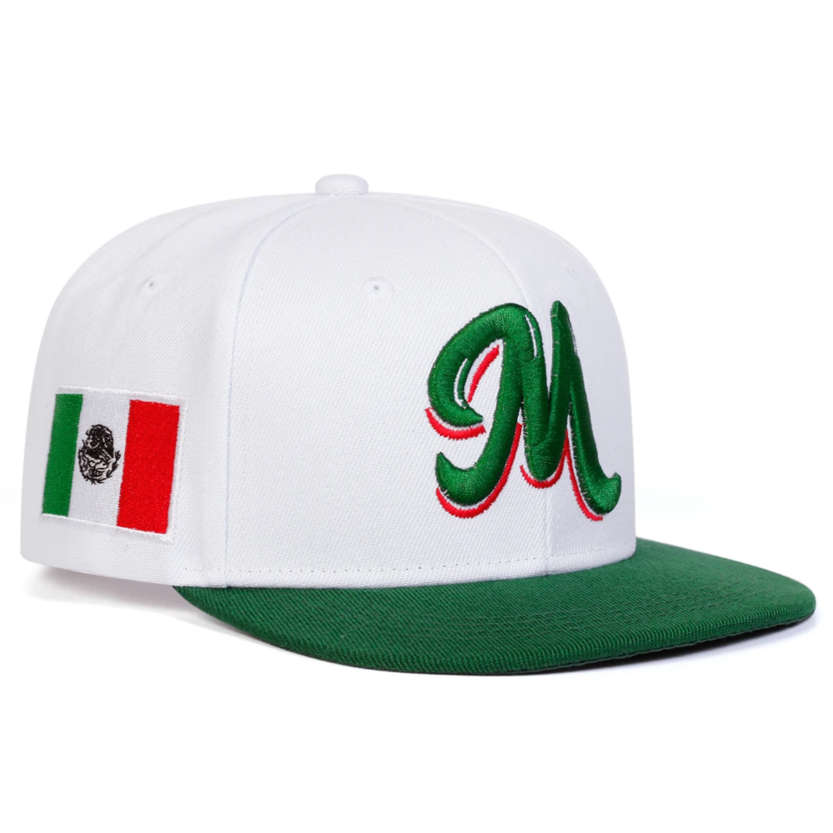 Unisex M Embroidery Side Mexican Flag Hip Hop Net Hats