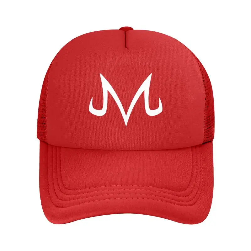 Majin Buu Print Mesh Net Caps Solid Color Baseball Cap
