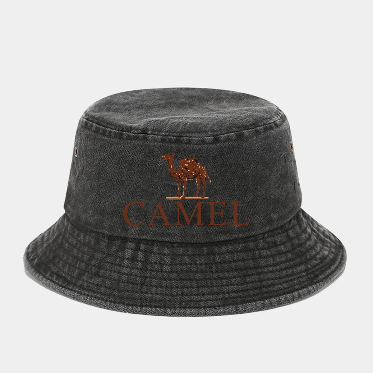 A Fashionable Printed Retro Fisherman Hat With Camel