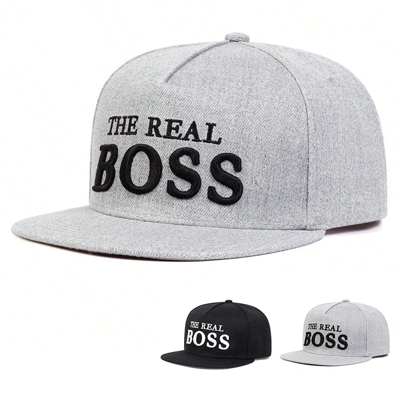 Unisex THE REAL BOSS Embroidery Hip-hop Hats