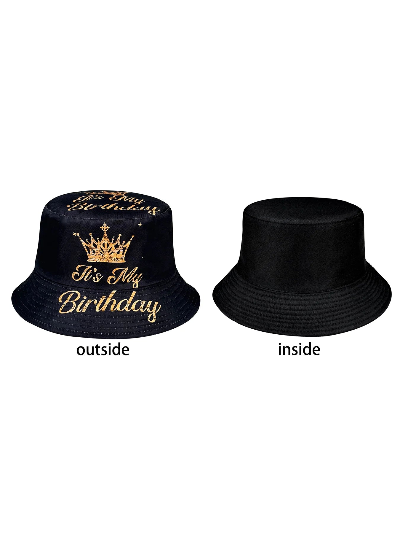 Birthday Party Crown Pattern Bucket Hats