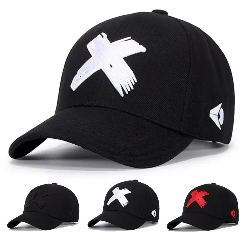 Unisex X Letter Embroidery Baseball Caps