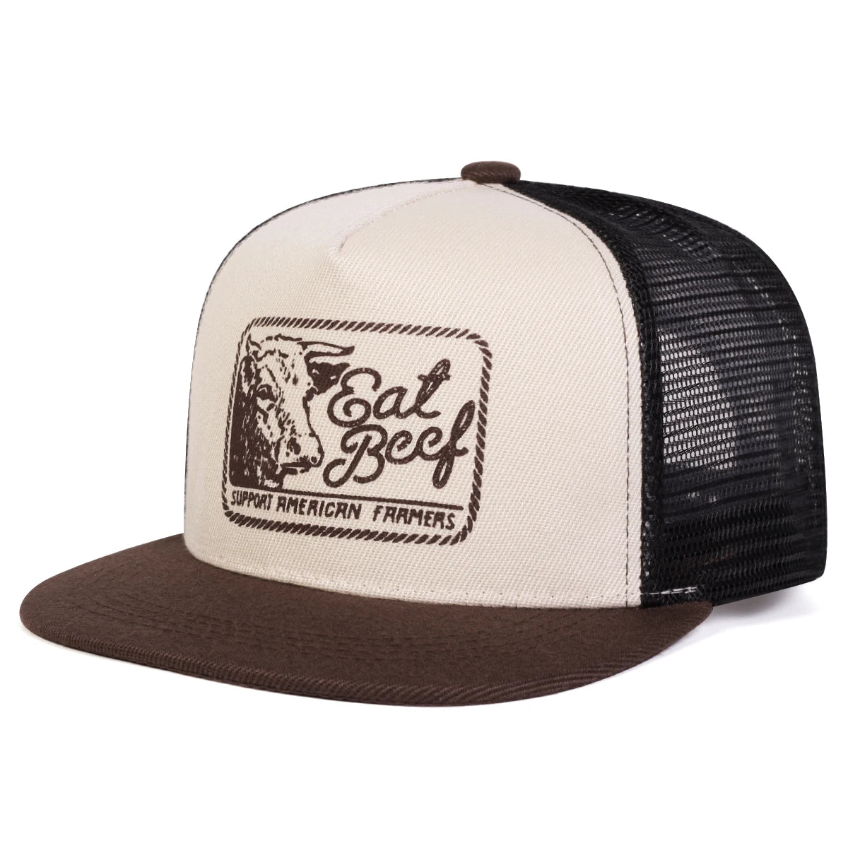 Unisex EAT BEEF Letter Embroidery Hip-hop Hat Snapback Cap