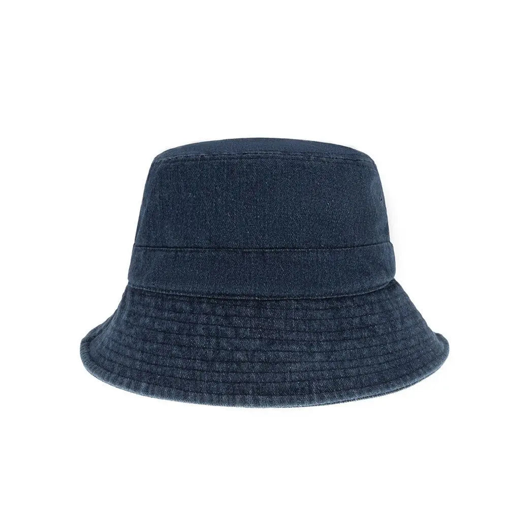 Fashion Denim Washed Bucket Hat Retro Foldable Fisherman Cap For Women Men