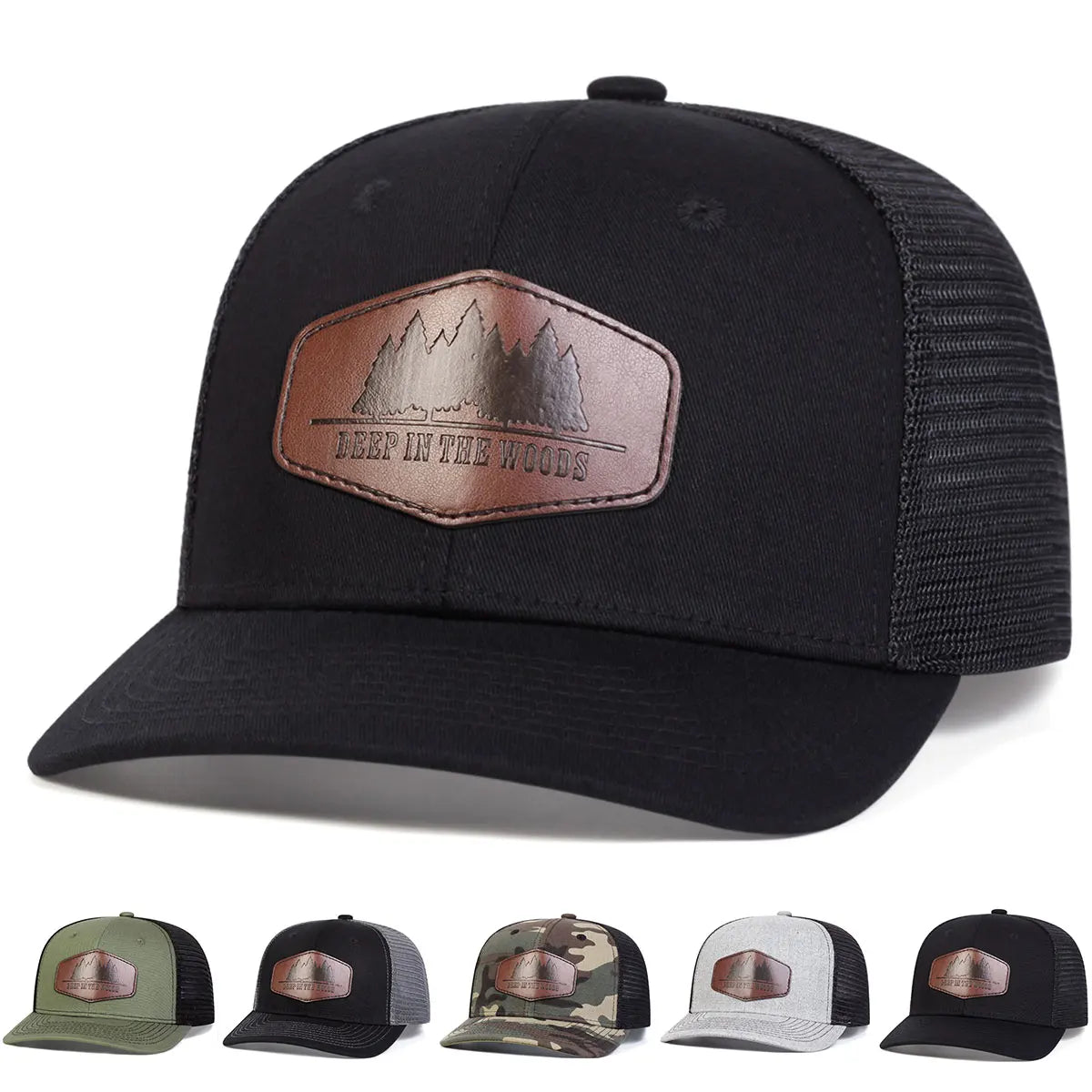 DEEP IN THE WOODS Leather Label Baseball Net Caps