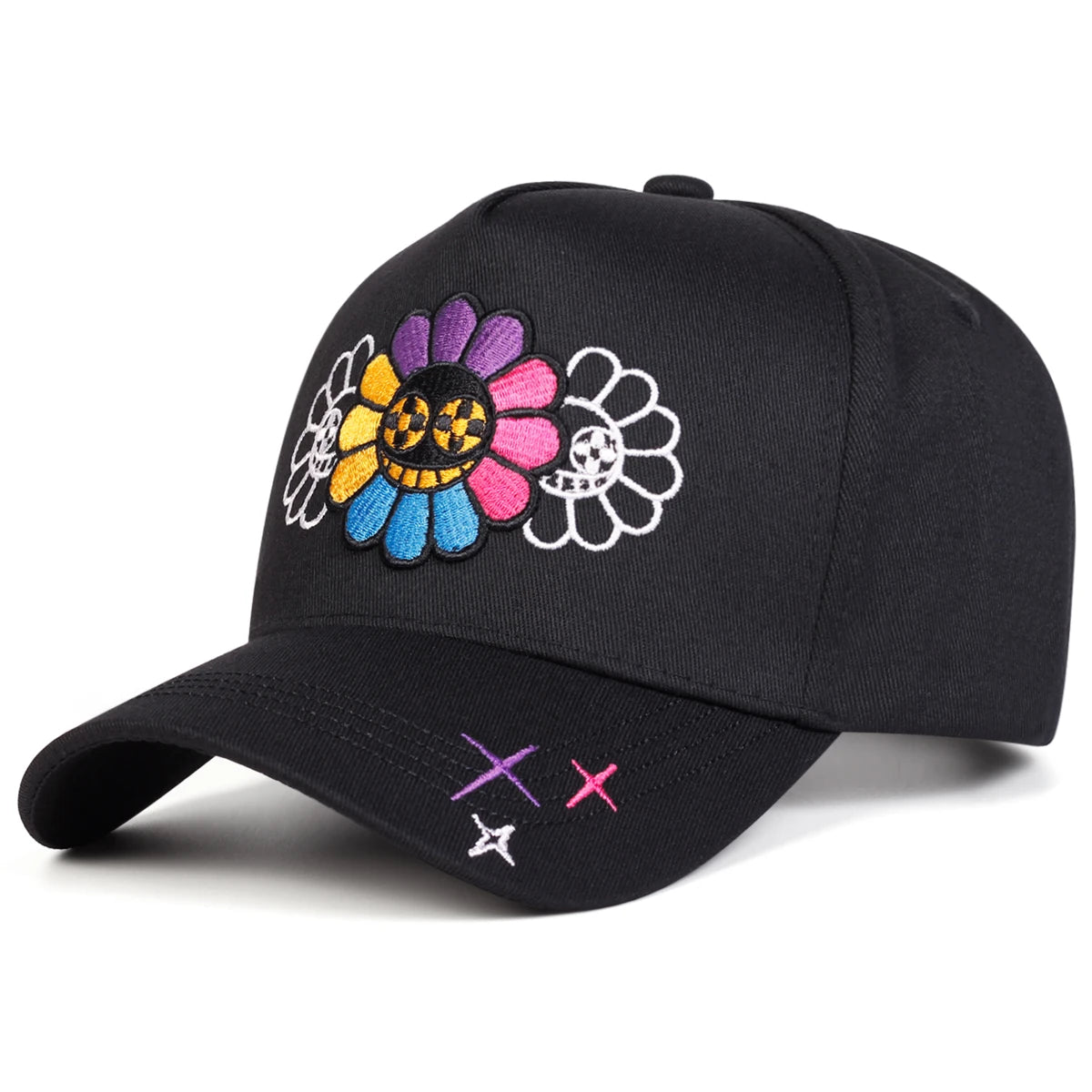 Unisex Colorful Sunflower Embroidery Baseball Caps Spring And Autumn