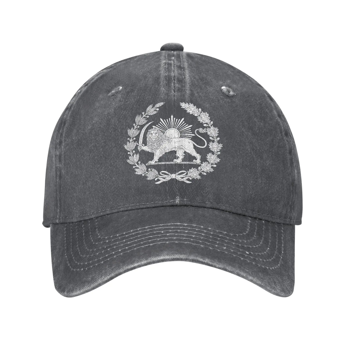 Iran Flag Map Persian Lion and Sun Symbol Baseball Cap