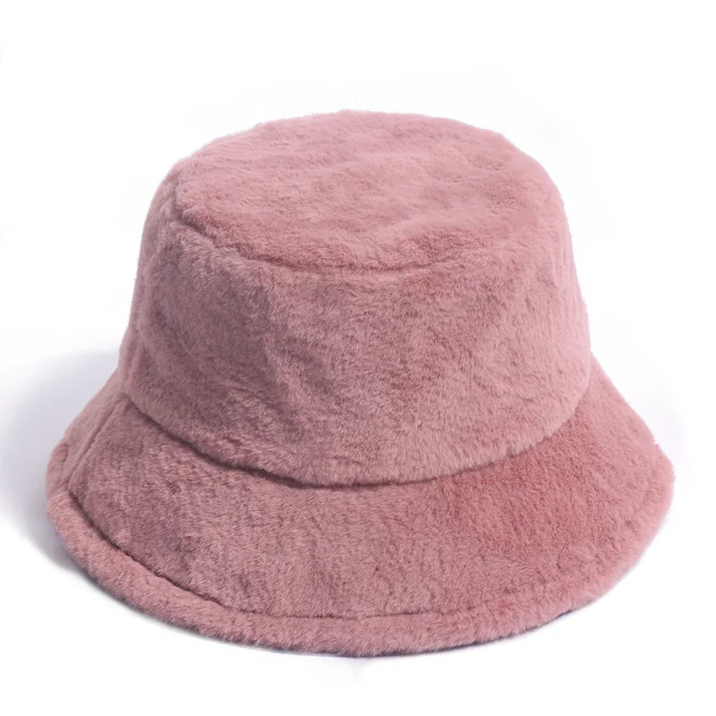Winter Bucket Hat Women's Fashion Leopard Panama Warm Hat For Women