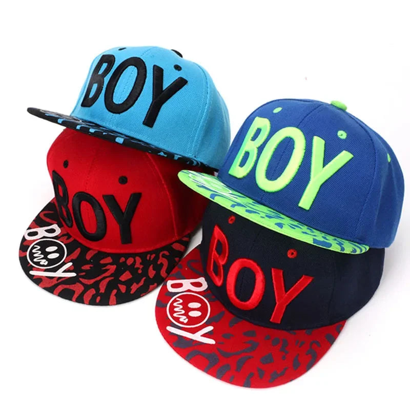 Unisex Kids Embroidered Hip Hop Snapback Cap
