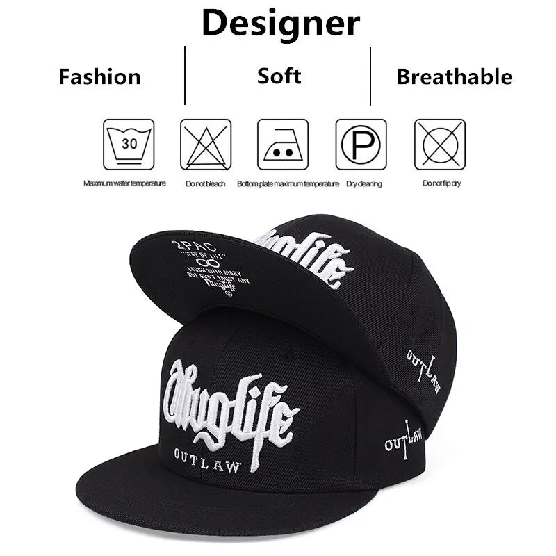 Fashion Fastball CAP Thuglife Embroidery Hip Hop Baseball Cap Snapback Cap