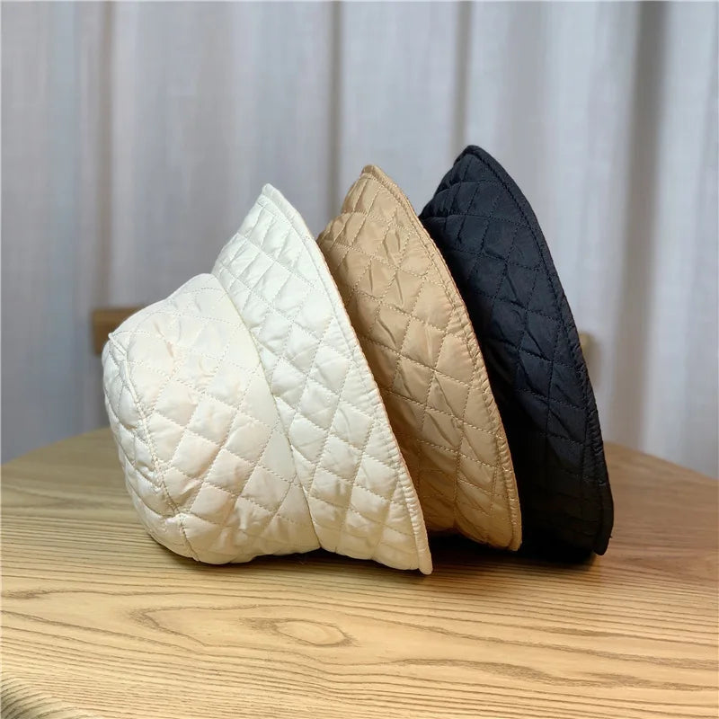 Winter Ultra Light Down Bucket Hats For Women