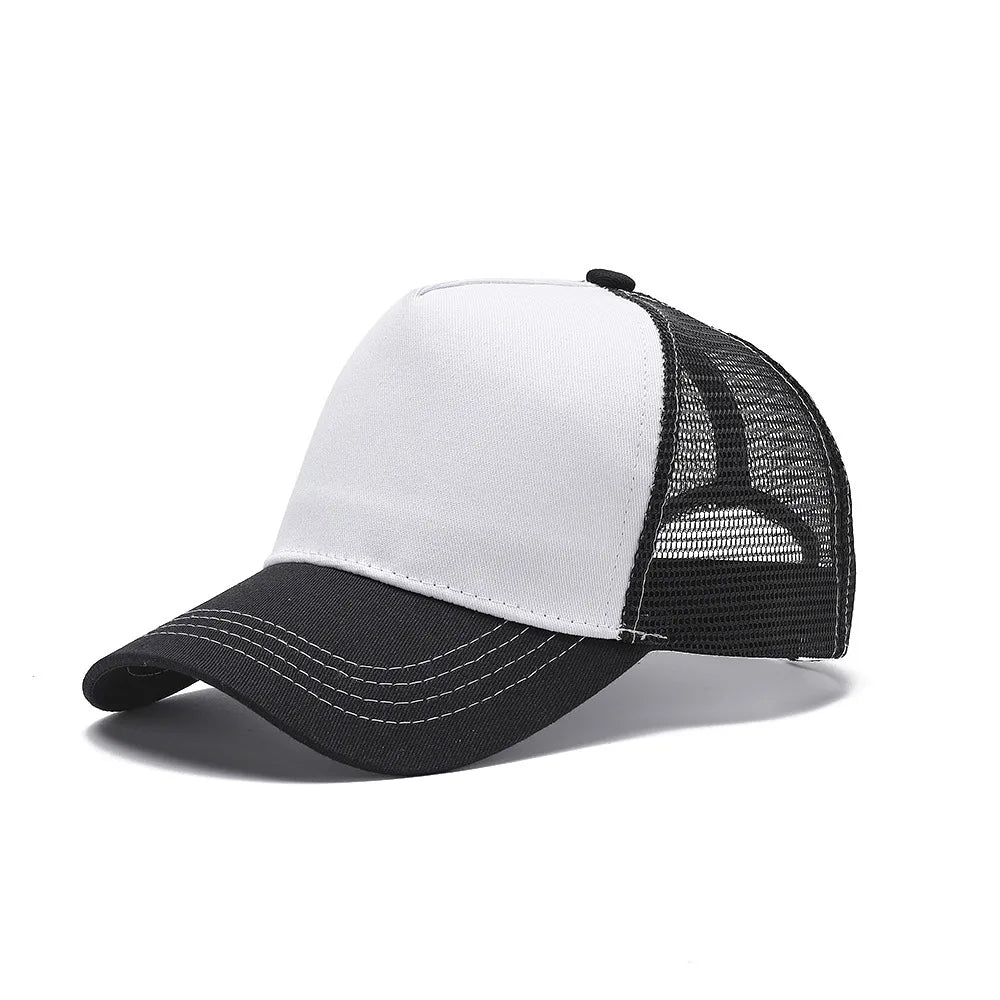 5 Pane Mesh Baseball Cap Adult Hip Hop Curved Snapback Hats