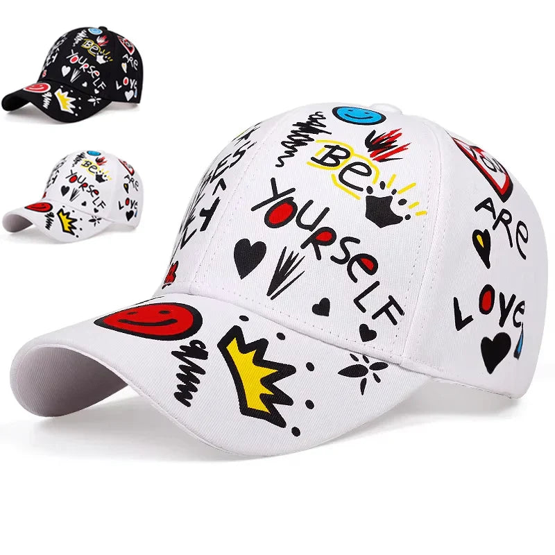 Unisex GLetter Printing Graffiti Baseball Caps