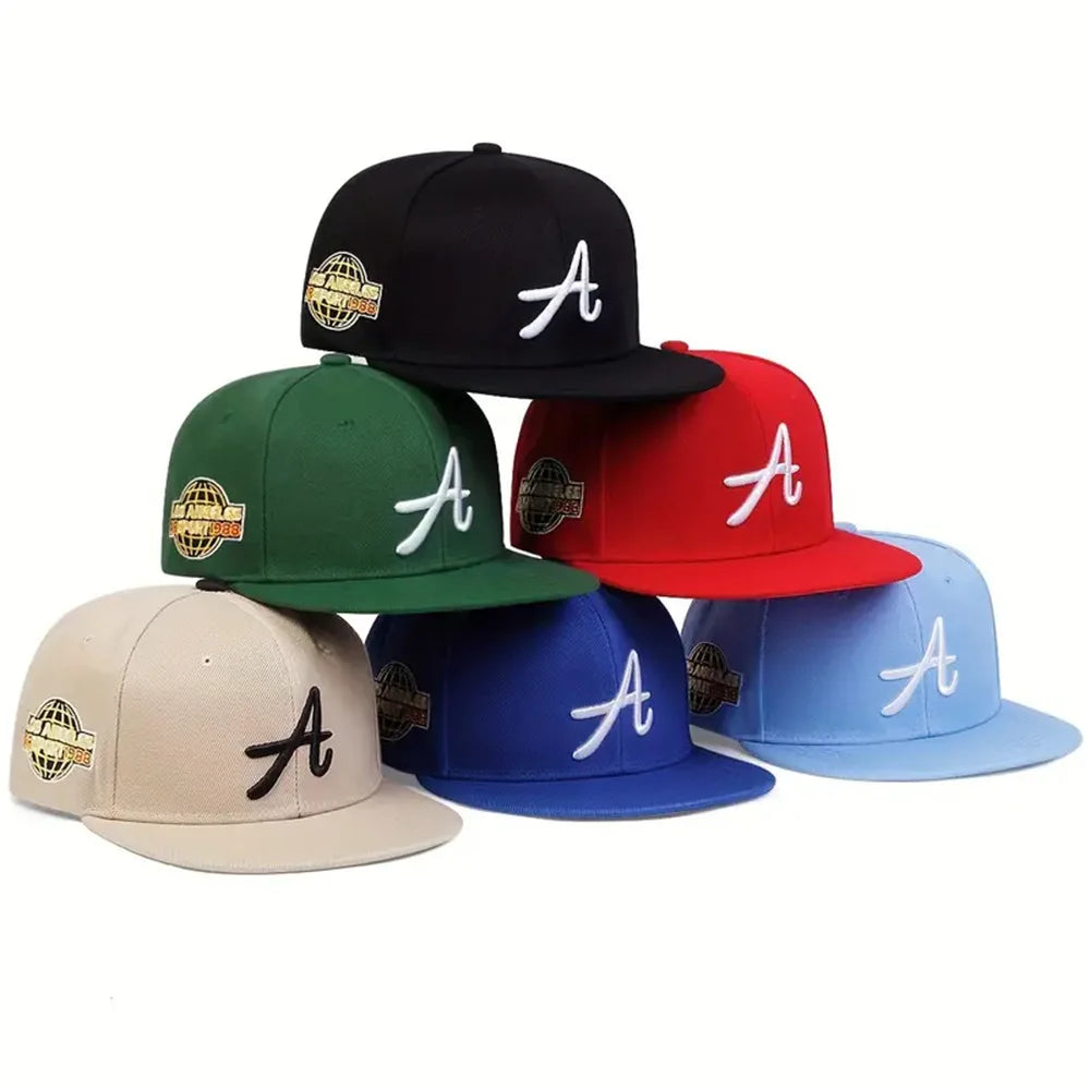 Casual Hip-Hop Punk Letter Embroidered Flat-Brimmed Baseball Cap Snapback Cap