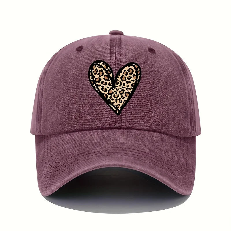 Valentine's Day Leopard Print Heart Print Baseball Cap