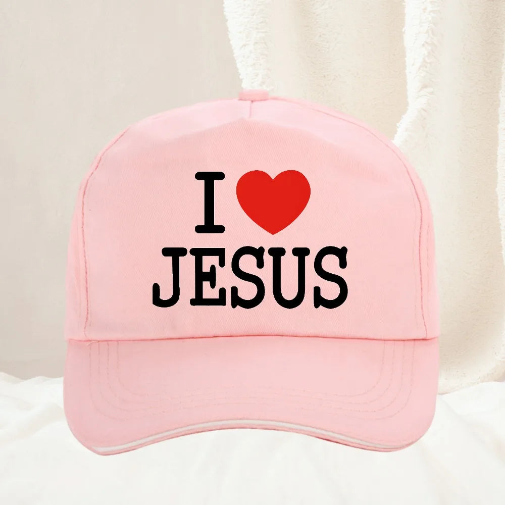 I love Jesus Red Logo Sun Baseball Cap