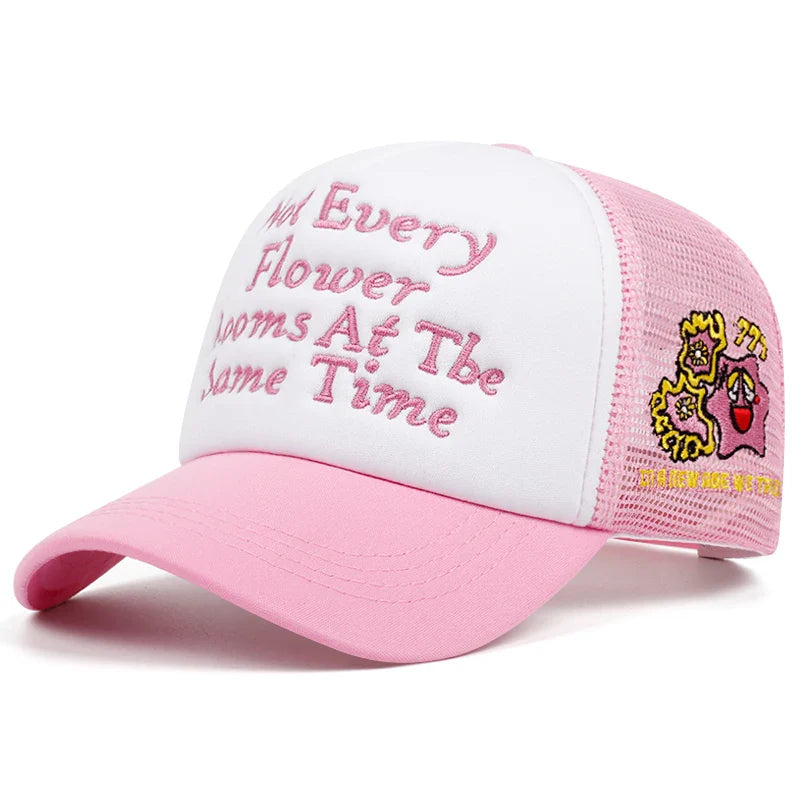 Embroidered Cotton Breathable Mesh Hat