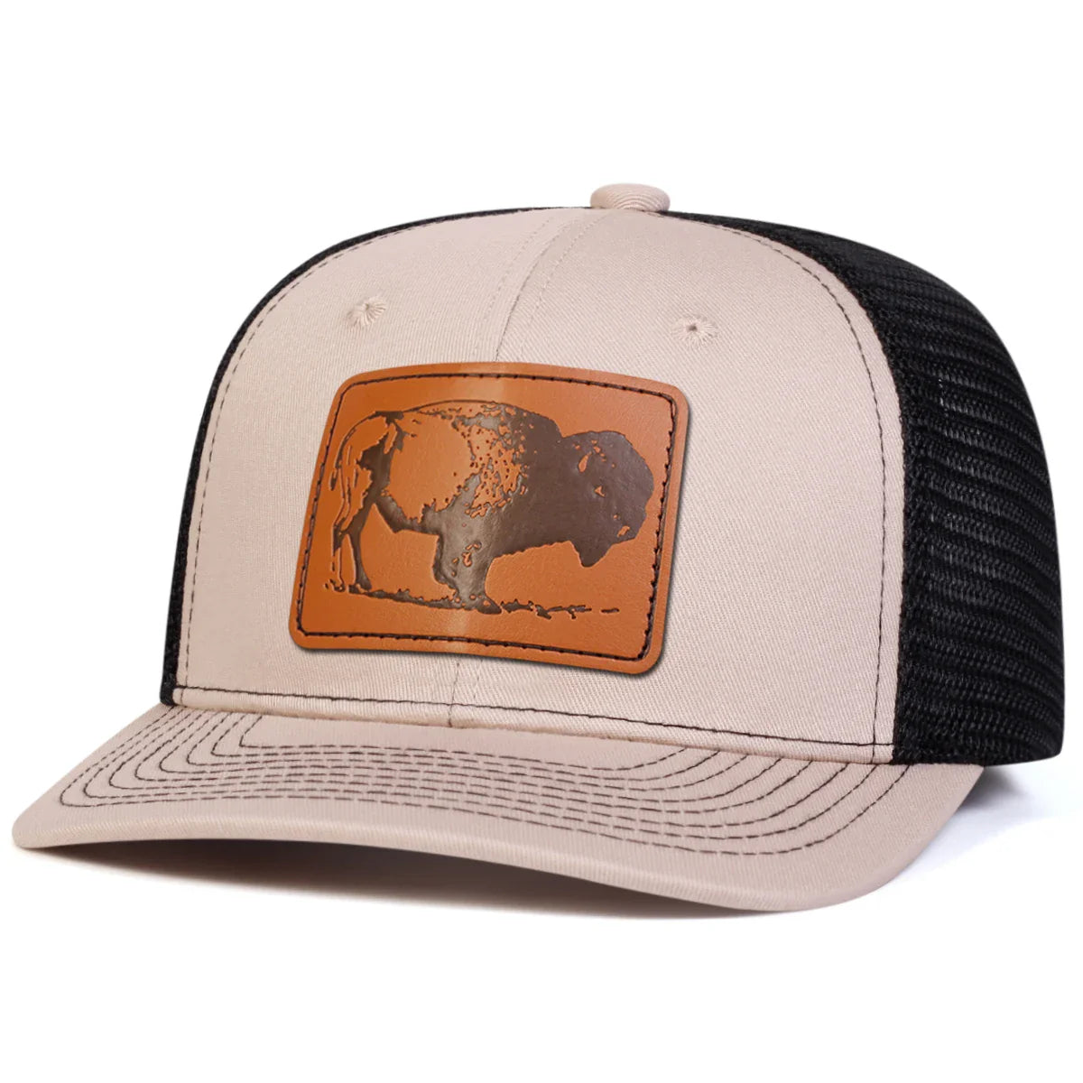 Unisex Yak Leather Label Baseball Net Caps