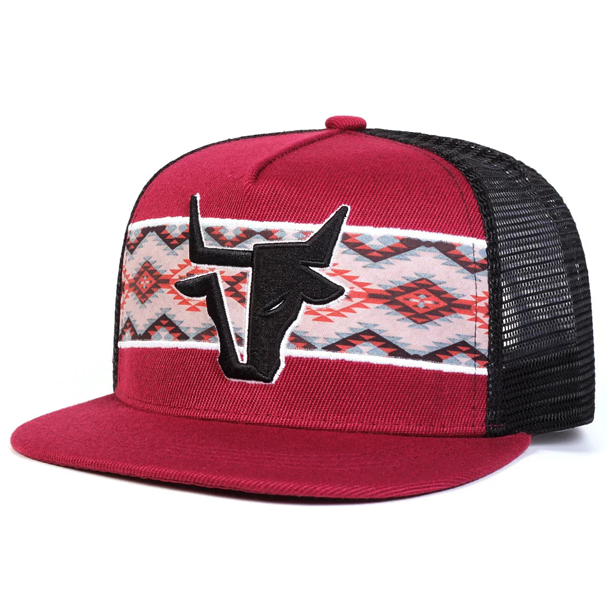 Unisex Head Embroidery Hip-hop Net Hats