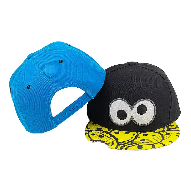Eye PIZZA Embroidered Cartoon Flat-rim Hat