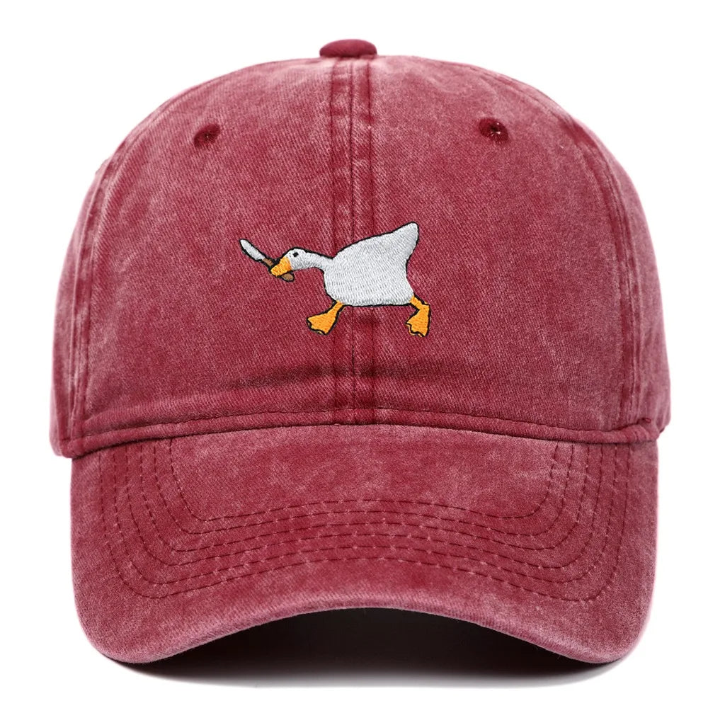 Fashion Embroidery Goose White Goose Baseball Cap Men Women