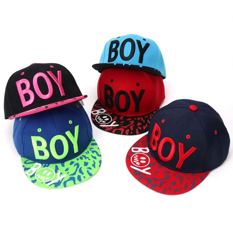 Unisex Kids Embroidered Hip Hop Snapback Cap