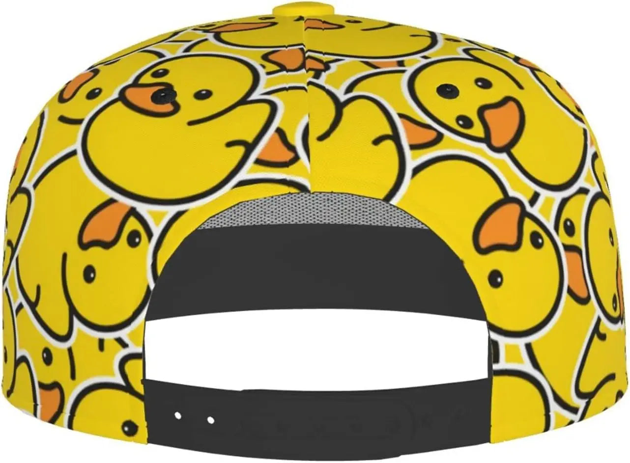 Cute Duck Print Baseball Cap Adjustable Unisex Cute Duck Snapback Cap