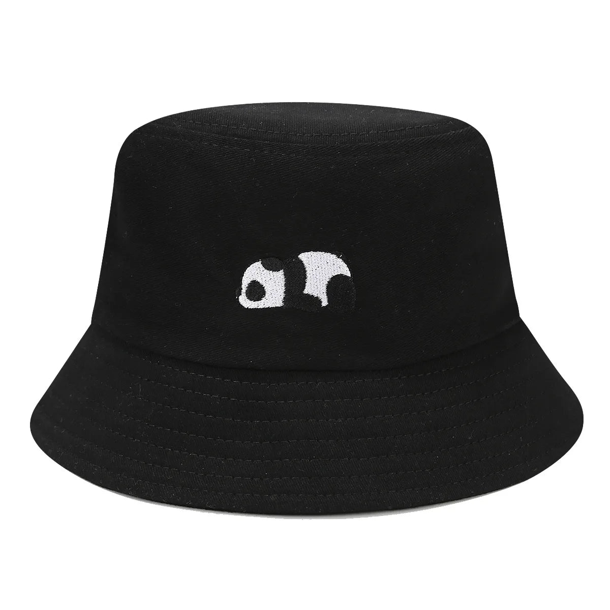 Fashion Cartoon Panda Funny Black White Bucket Hat For Men Women