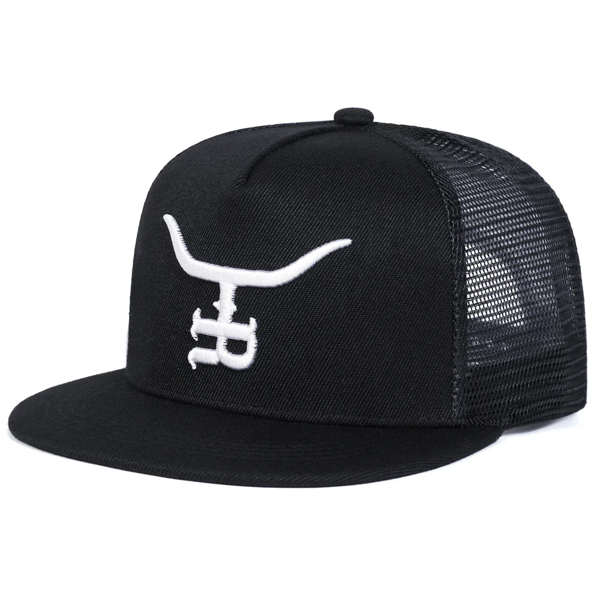 Unisex R Letter Bull Head Embroidery Hip-hop Net Hats