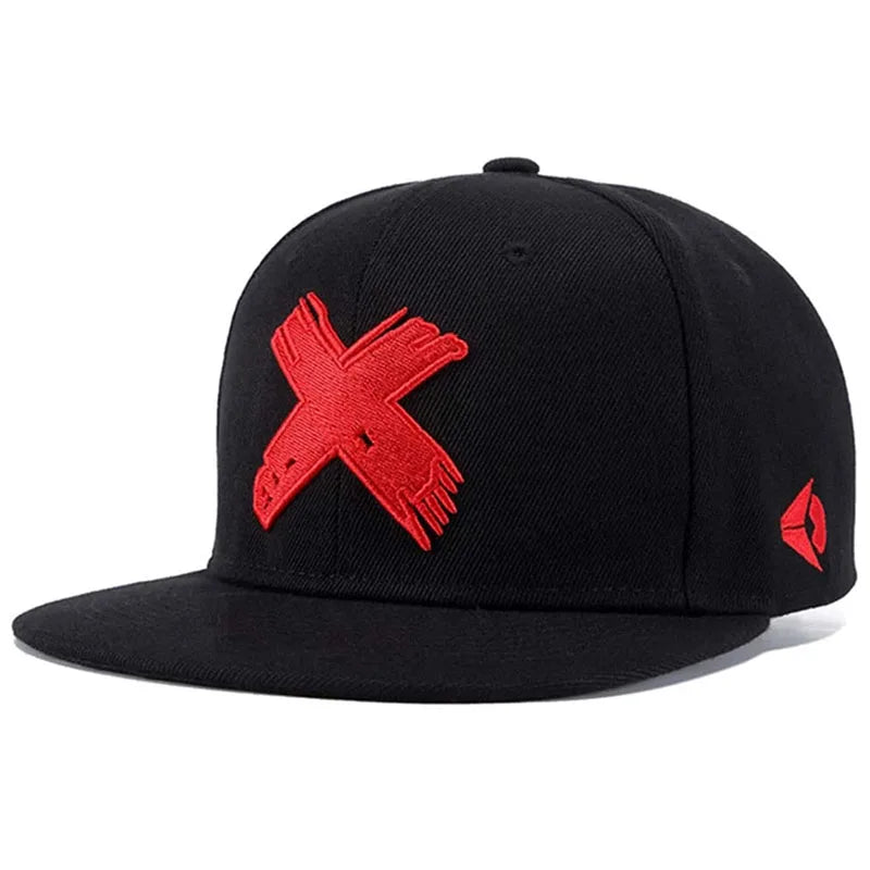 Fashion And Simple New Flat brimmed Hat X Embroidered HipHop Baseball Hat