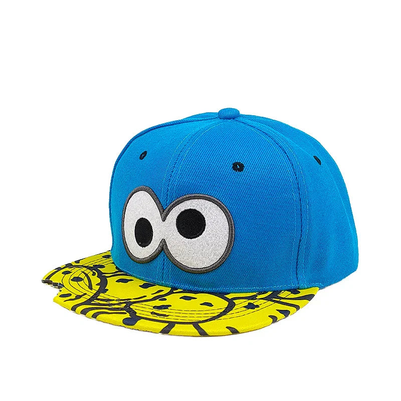 Eye PIZZA Embroidered Cartoon Flat-rim Hat