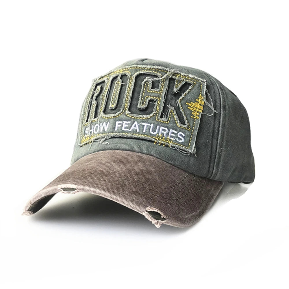 Letter ROCK Embroidery High Quality Cotton Baseball Cap