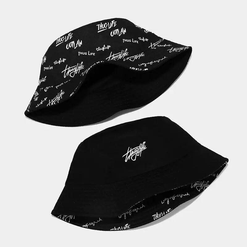 Unisex Letter Embroidery Printing Personality Bucket Hats