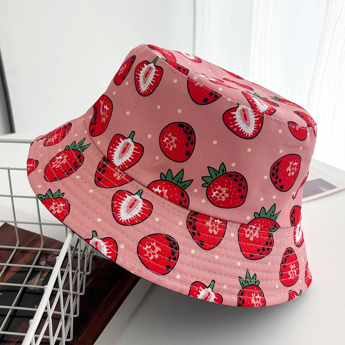Bucket Hat Vintage Style Bucket Hats Fisherman Hats Cartoon Printing Panama Cap
