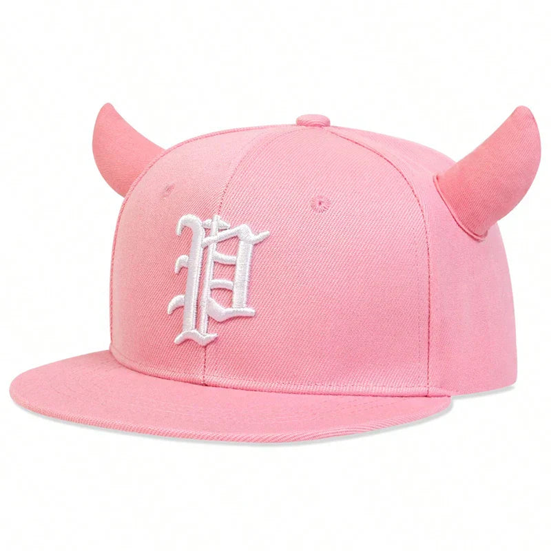 Unisex Personality Letter Embroidery Ox Horn Hip-hop Hats