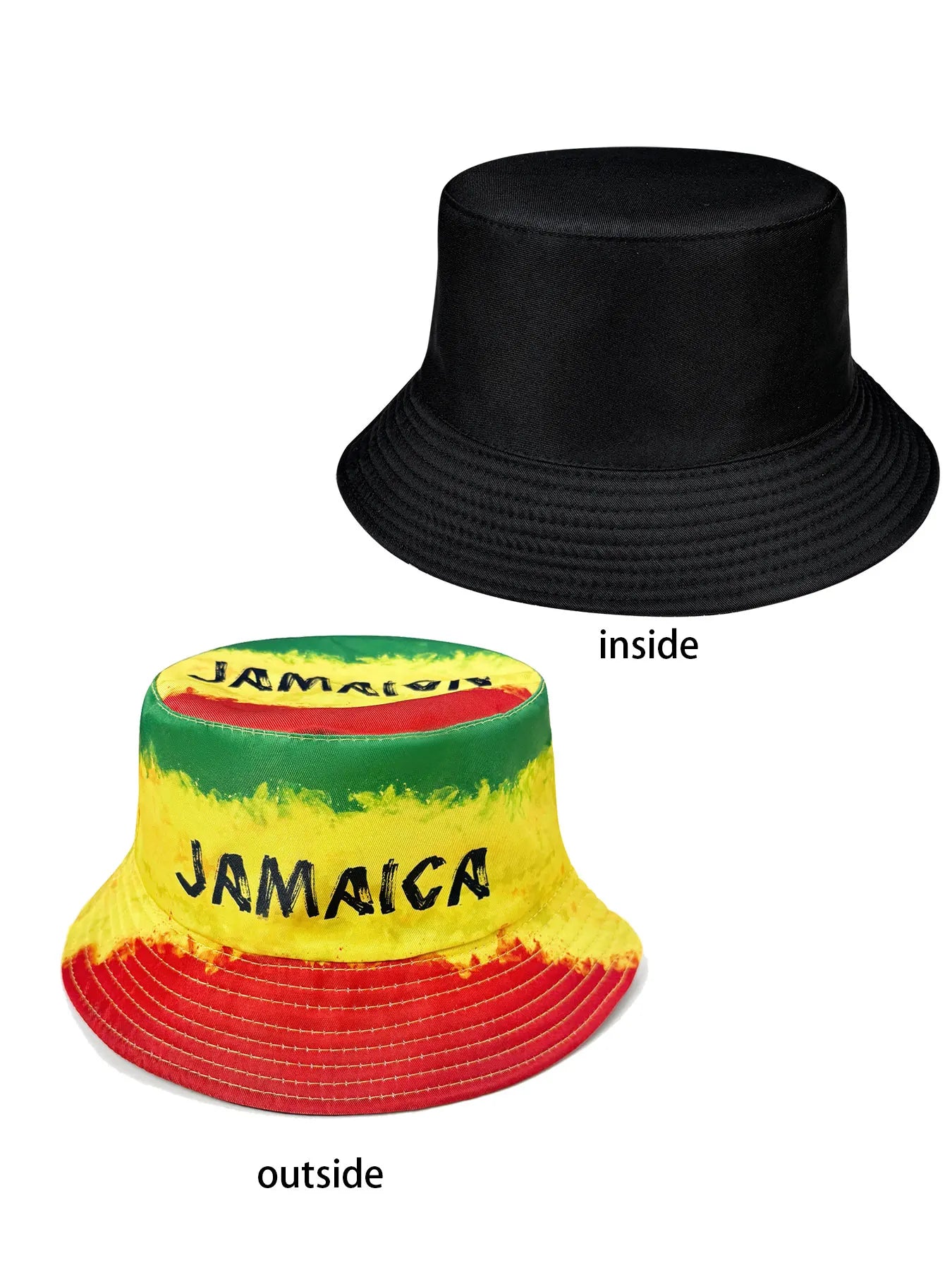 Brightly Colored Letter Print Bucket Hat Reversible Bucket Hat