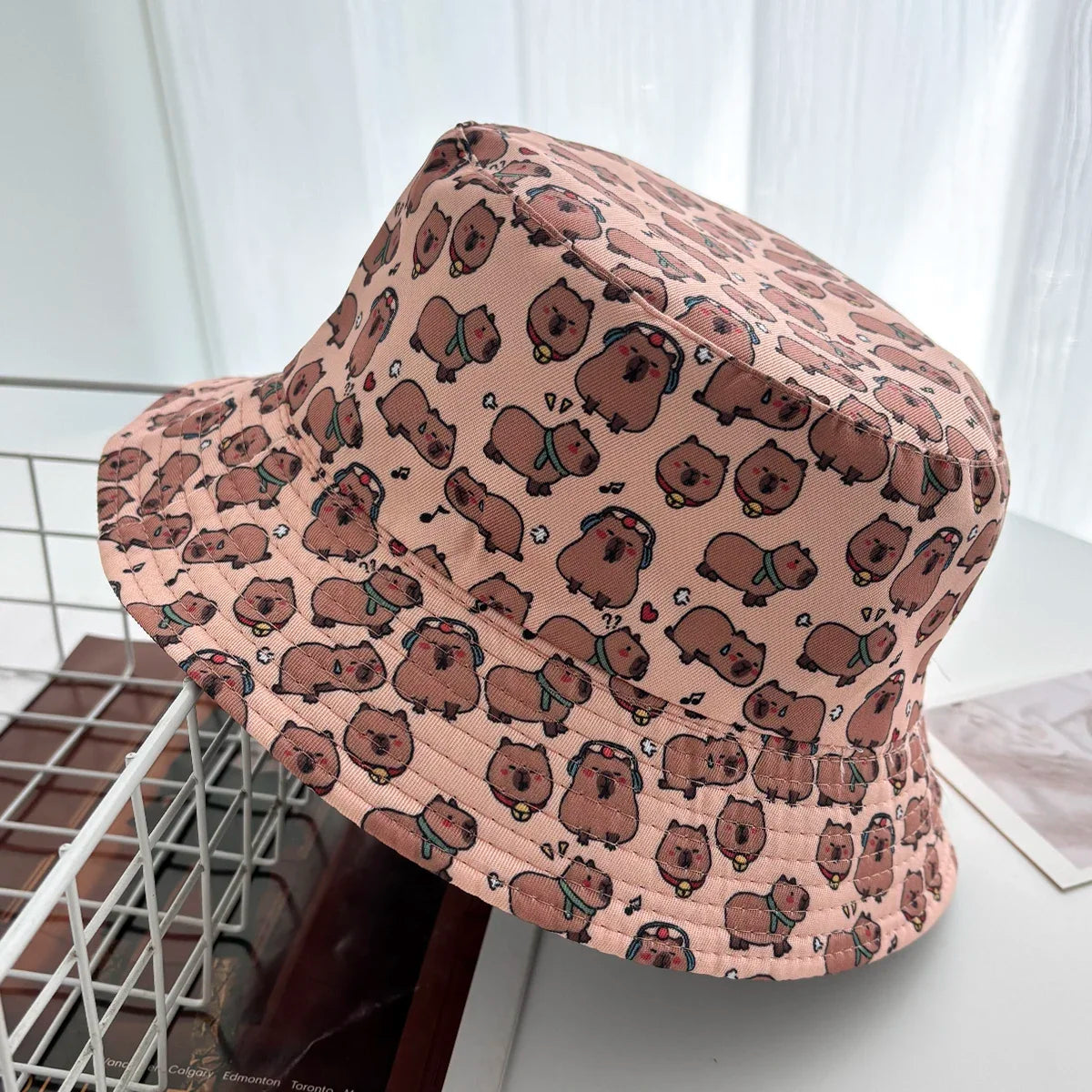 Cartoon Duck Bucket Hat Cool Cute Pattern Fisherman Hats Yellow Duck Printing Panama Cap For Men Women