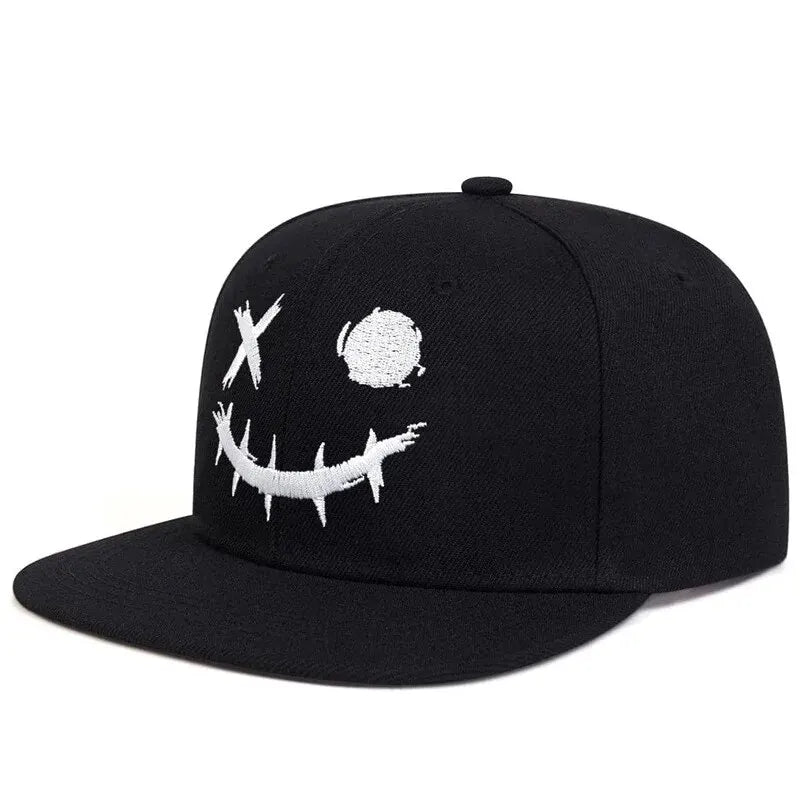 Unisex XO Smiling Face Embroidery Hip-hop Hats Snapback Caps Sunscreen Hat