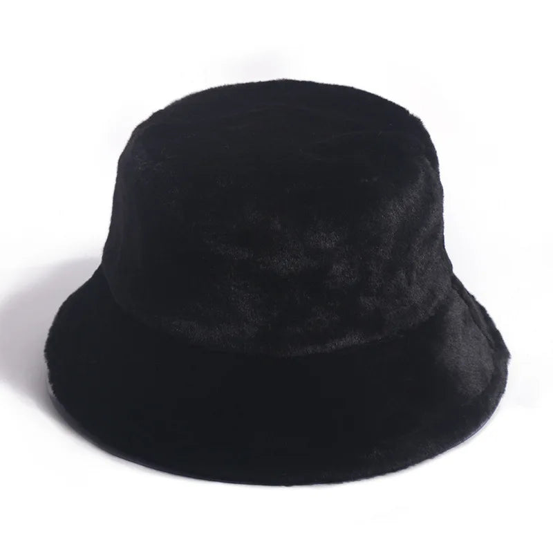 Winter Bucket Hat Women's Fashion Leopard Panama Warm Hat For Women