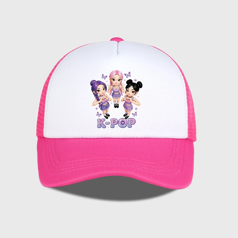 K-POP Cute Cartoon Girl Group Print Baseball Cap