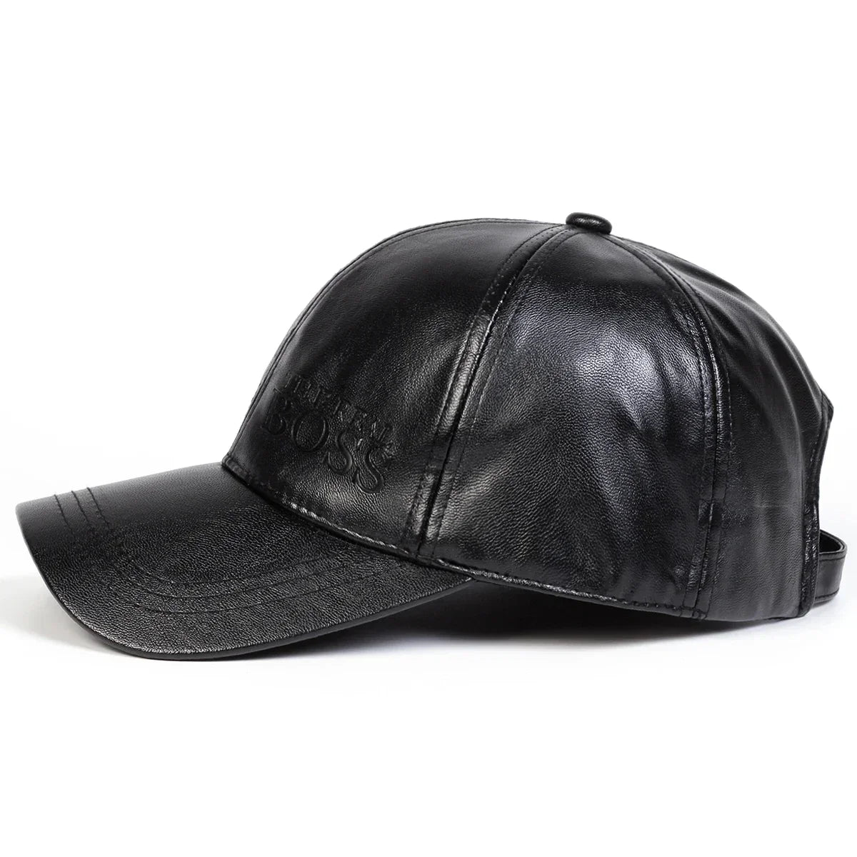 Unisex THE REAL BOSS Imprint PU Leather Baseball Cap