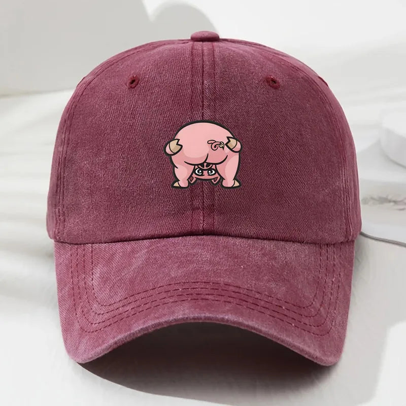 Cute Pink Pig Print Unisex Baseball Cap