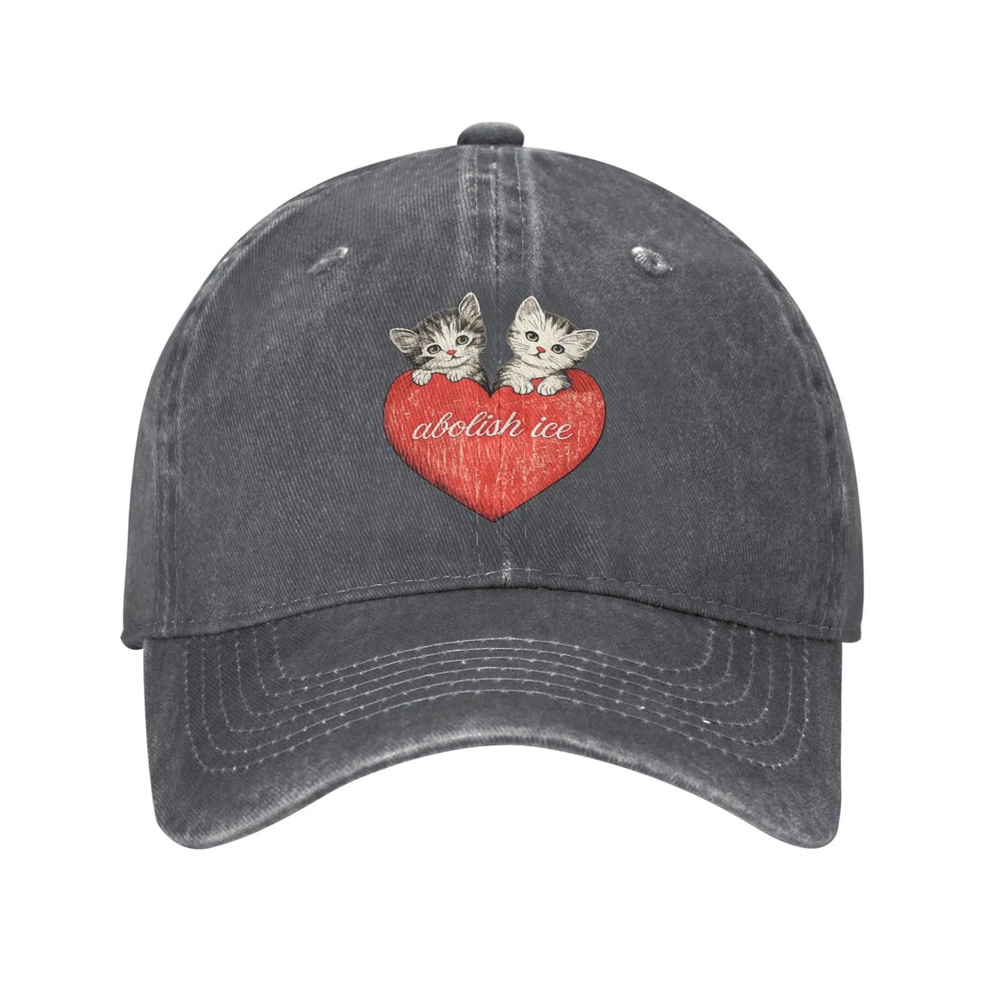 Abolish ICE Cat Heart Sun Baseball Cap