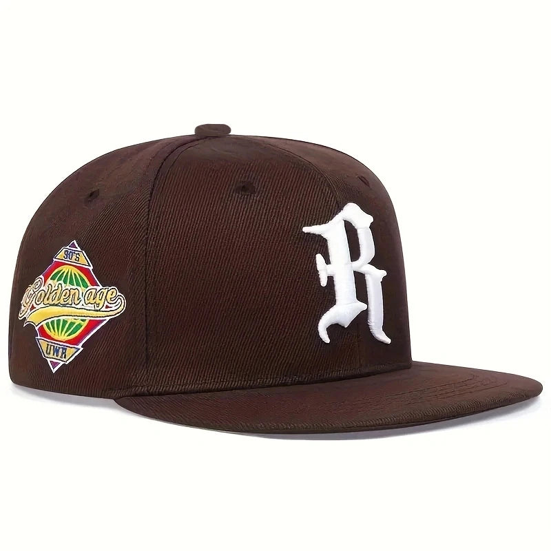 Casual Hip-Hop Punk Letter Embroidered Flat-Brimmed Snapback Cap