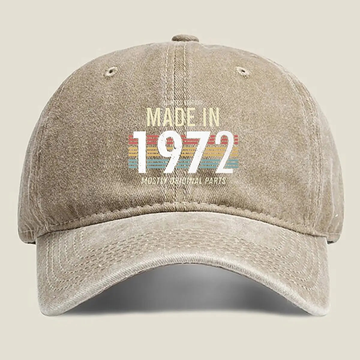 Made in 1972 Retro - Anniversary Art Washed Baseball Cap