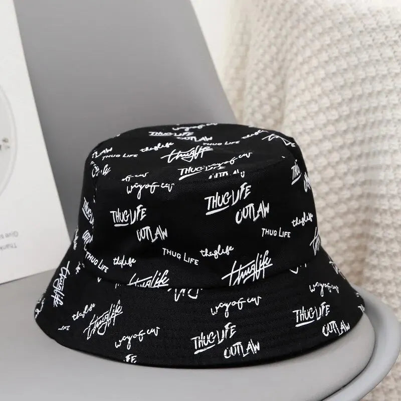 Unisex Style Trendy Versatile Double-Sided Printed Fisherman Hat