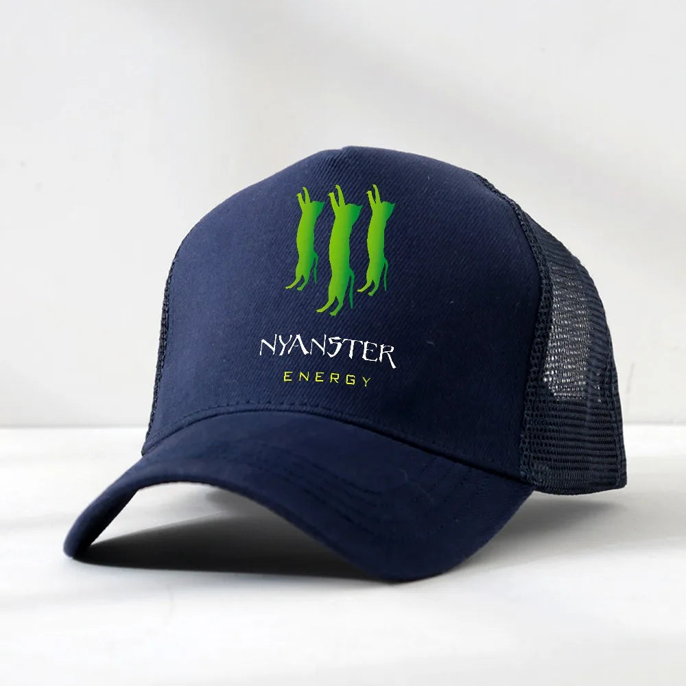 NYANSTER ENERGY Three Green Cats Baseball Cap