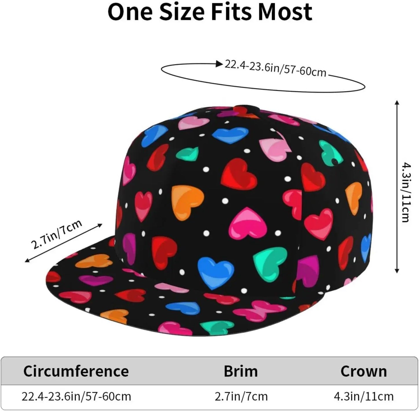 Cute Candy Hearts Trucker Snapback Hats For Men Women