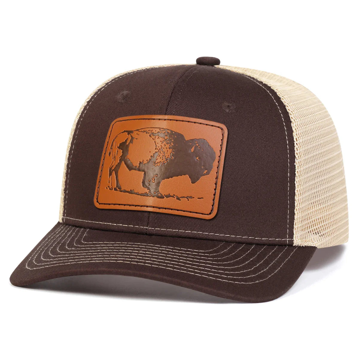 Unisex Yak Leather Label Baseball Net Caps