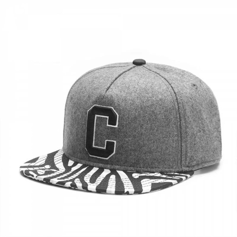 Unisex C Letter Embroidery Snapback Caps